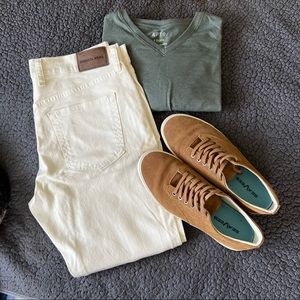 Michael Kors Parker Slim Fit Taper Jeans Cream 34x30 EUC